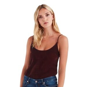 Burgundy Velvet Tank 7 for All Mankind LA Spaghetti Strap Large Cami Top